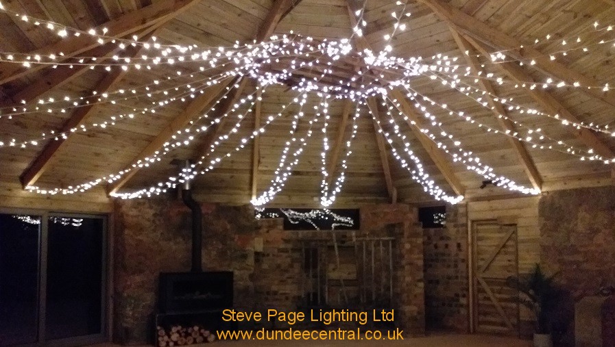 cow shed lighting for weddings